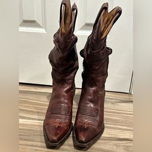 Vintage Charlie 1 Horse dark brown slouch boots for small calves/ankles